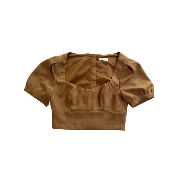 Kookai Sloane Crop Top in Tan - Picture 1 of 4
